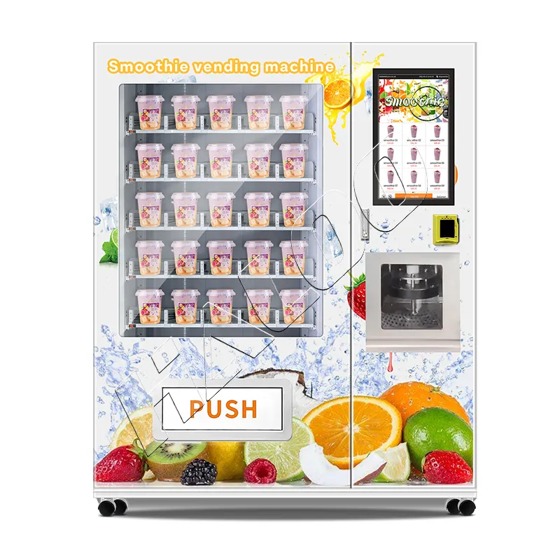 Frozen real fruta smoothie vending machine e refrigerante smoothie mistura vending machine