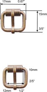 <b>Pcs</b> Metal <b>Mini</b> Buckles BJD Single Pins Roller Tiny Handmade Belt Buckles For Leathercraft Straps Webbing Hardware - Product Image 3