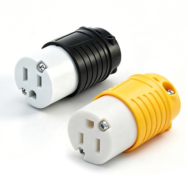 NEMA 5-15R US Female Stage Light Power Sockets 125V 15A Electrical Plug 30A Rated Industrial Nylon Socket NFC Connectivity
