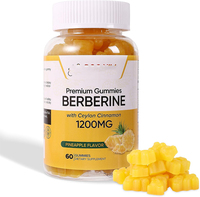 Gummies sans sucre à la berbérine HCL et à la cannelle de Ceylan avec vitamines pour le soutien immunitaire, 3g par gomme, pour adultes