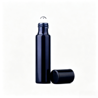 Flacon en verre de 10 ml, plaqué UV or, argent, noir, sérigraphié, rechargeable, pour huiles essentielles, gouttes pour les yeux, sérum et soins de la peau