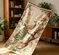 Umweltfreundliche Baumwoll-Freizeitdecke & Mehrschichtiges Musselin-Badetuch 75*160cm - Pfau auf dem Ast Modernes Ganzjahres-Heimtextil