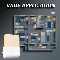 Mini veilleuse LED à brancher avec capteur de lumière automatique, blanc chaud 2700K, prise US, 0,5W, économie d'énergie, lampe de nuit pour enfants, vente en gros