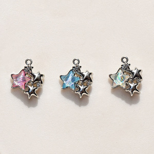 Faux <b>Seashell</b> Star Alloy Pendant Pink Blue White For <b>Necklace</b> Making Jewelry Findings Zinc Alloy Plated Star Shape GJ208 - Product Image 3