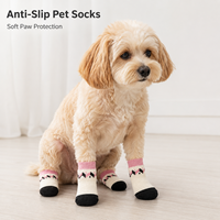 Chaussettes antidérapantes pour chiens et chats, double couche, semelle à points en caoutchouc, tricot doux et respirant pour la marche en intérieur, soin des pattes, logo personnalisé