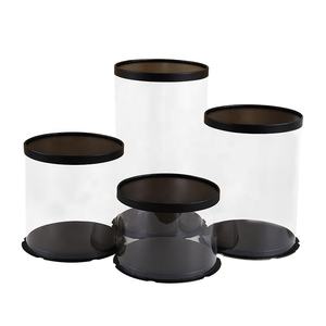 ขายส่งพีวีซีพลาสติกใสกล่องเค้กแต่งงานขายร้อนหรูหรารอบล้างกล่องเค้กบรรจุภัณฑ์ - Product Image 1