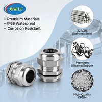 Penyegel Panas Tipe Penjepit Tegangan Rendah Tahan Air EPDM Seal Cable Gland M20*1.5 IP68 Baja Tahan Karat 6-12mm