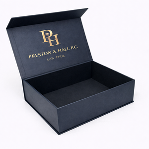 Boîte rigide pliable sur mesure en matériaux recyclés avec finition brillante et gaufrage pour accessoires électroniques et emballages cadeaux - Product Image 3