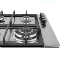 Table de cuisson au gaz portable à 3 brûleurs en acier inoxydable Appareil de cuisine pour la maison, le camping-car, l'hôtel
