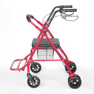 Fuyi Foldable Four-Wheel <b>Rollator</b> With Seat And Basket For Walking Aid Home Use - Product Image 3