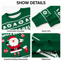 Pulls de Noël assortis pour la famille, en stock et à prix réduit |   Vêtements en tricot pour les vacances parent-enfant |   Pull de Noël Père Noël en gros