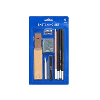 Ensemble professionnel de crayons à dessin et à croquis en métal KAMEI de 26 pièces avec accessoires, crayons à fusain et pastel