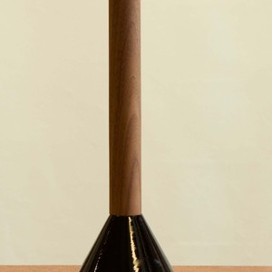 Table Lamp Wooden Base Black Cone Stand E27 LED Bulb Switch Control For Bedroom Study Living Room - Product Image 3