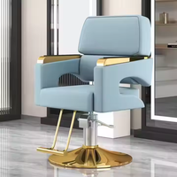Fauteuil de coiffure moderne en cuir pivotant avec fonction de levage et de massage pour salons de coiffure, hôtels et maison - Mobilier métallique