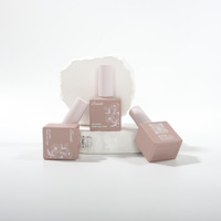 Flacons de vernis à ongles en verre rose mat vides de 15 ml, résistants aux UV, carrés, opaques, rechargeables, OEM/ODM