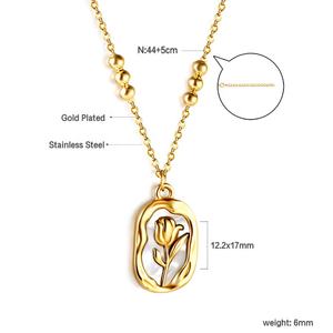 Collier minimaliste plaqué or 18 carats en gros, bijoux en acier inoxydable, pendentif étoile zircon coquillage pour femme - Product Image 3