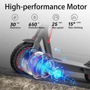 Scooter Eléctrico Novamile N20 Pro de 650W con Alcance de 30 km, Batería de 36V y 10Ah, Frenos Dobles Plegables de 8.5 Pulgadas para Adultos, Disponible en Almacén de la UE - Product Image 2