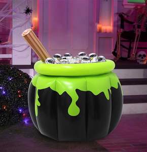 JOSEN Halloween Grand Seau à Glace Gonflable Géant en PVC Noir en Forme de Chaudron avec Agitateur Portable Étanche pour Décoration de Piscine - Product Image 1