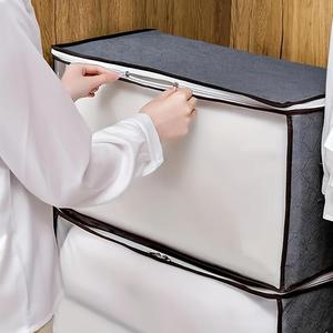 Sac de rangement en tissu non tissé à fermeture éclair de taille personnalisée pour vêtements Organisateur pliable en coton et lin Boîtes de rangement <span class=keywords><strong>sous</strong></span> le lit respirantes - Product Image 5