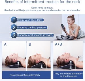 Dispositif de traction cervicale dynamique breveté Chine/États-Unis avec massage par impulsions pour la thérapie du cou et l'équipement de massage - Product Image 2