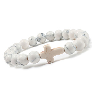KOMI-Bracelet de Bijoux Religieux en <span class=keywords><strong>Pierre</strong></span> <span class=keywords><strong>Volcanique</strong></span>, Bracelet de Perles de Turquoise Multicolore, Croix, Yoga, Bouddha, Cadeau - Product Image 3