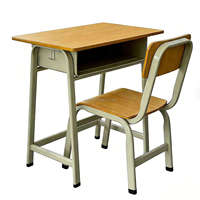 Ensemble de chaises et de bureau d'école pour un seul étudiant au design moderne, meubles en bois contreplaqué pour salle de