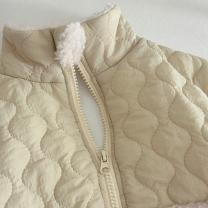 Veste matelassée doublée <span class=keywords><strong>Sherpa</strong></span> OEM personnalisée pour enfants, <span class=keywords><strong>manteau</strong></span> d'hiver épais et chaud à blocs de couleurs pour bébé garçon fille - Product Image 2