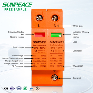 OBO DC SPD parafoudre dispositif de protection contre la foudre pour les systèmes solaires PV industriels 2P 3P 4P 500V 600V 800V 1000V 1200V T2 T3 - Product Image 2