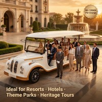 Bus touristique vintage personnalisé avec logo OEM, batterie au lithium, pour hôtel de villégiature