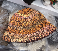 Gorro de Pescador Tejido a Mano, Colorido y a Rayas, Gorro de Crochet Estilo Rasta, Venta al Por Mayor