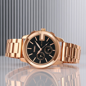 Orologio al quarzo di lusso da uomo SKMEI 1962, cinturino in acciaio inossidabile alla moda, timer 12/24 ore, resistente all'acqua 3BAR, stile business - Product Image 3