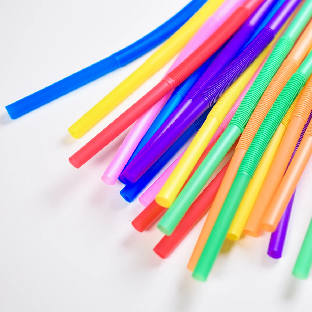 Tek kullanımlık % 100% PLA biyobozunur renkli payet plastik payet sanat bükme pipet