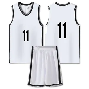 Mannen Basketbal Jersey Custom College Basketbal Uniform Ademend Mouwloos Shirt Kort Team Basketbalpak Voor Volwassenen