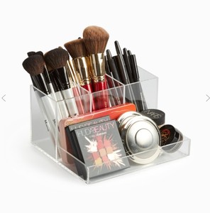 Porta cosmetici personalizzato in <span class=keywords><strong>plexiglass</strong></span> con porta pennelli per trucco in acrilico trasparente - Product Image 4