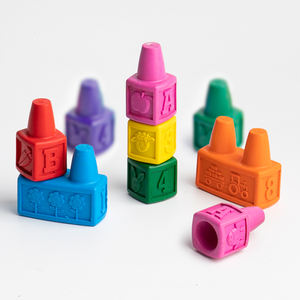 子供の子供のための安全なカスタム形状のデザイン無毒の洗える積み重ね可能なフィンガークレヨン - Product Image 1