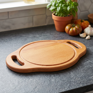 Planche à découper rectangulaire en bois sec avec poignées, légère, écologique, durable, compatible lave-vaisselle, réutilisable, planche à fromage, planche à découper - Product Image 1