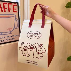 Birthday Cake Insulation Bag Pastry to Go Disposable Thick Cooler Bags Non-Woven Zipper Closure - Product Image 5