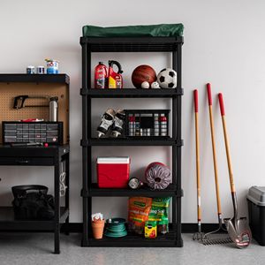 رف بلاستيك متوسط الخدمة ، رف 5 رفوف تهوية ، رف حماية بولتليس - Product Image 2