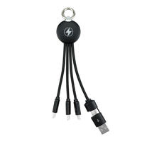 Câble de charge rapide en nylon écoresponsable avec logo LED lumineux, chargeur porte-clés, coffret cadeau technologique d'entreprise, téléphone portable en cuivre pur