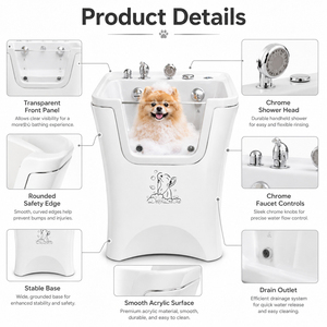 Baignoire de luxe pour chien en acrylique désodorisante à l'ozone, parfumée, pour <span class=keywords><strong>spa</strong></span> et hôtel - Product Image 3
