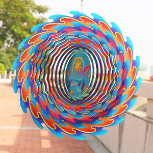 Multicolor Gradient 3D Rotating Metal Outdoor <b>Garden</b> Yard Decoration - Product Image 4