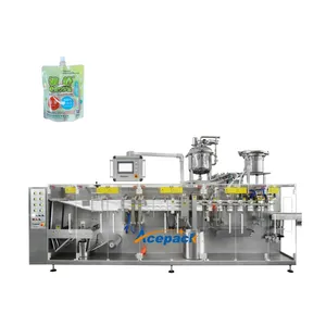 Top spout stand-up pouch packing powder filling beverage ketchup oil packing machine for food factory