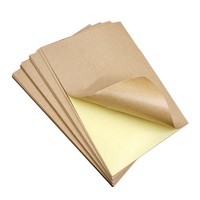 Autocollants en papier kraft brun acrylique personnalisés format A4 80g, autocollants simples face, pour étiquettes d'emballage alimentaire et utilisation de masquage