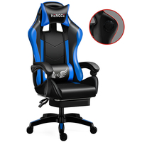 Fauteuil de jeu ergonomique avec éclairage LED RGB Fauteuil d'ordinateur à dossier haut et massage réglable en acier inoxydable et métal