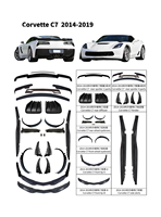 Kit de carrosserie d'ajout et de mise à niveau pour voiture, comprenant séparateur de pare-chocs avant, lèvre de spoiler de coffre, jupe latérale et diffuseur arrière pour CORVETTE C5 C6 C7 C8