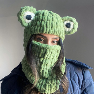 Chat oreille cagoules chapeau adulte fait à la main tricoté chapeau hiver épais chaud laine chapeau en gros pour l'automne <span class=keywords><strong>et</strong></span> l'hiver - Product Image 3