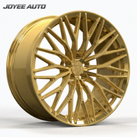 Jantes forgées personnalisées en maille dorée brillante à rayons en Y, 17-24 pouces, 5x112 5x114.3 5x120 5x130 pour Porsche Range Rover Audi R8