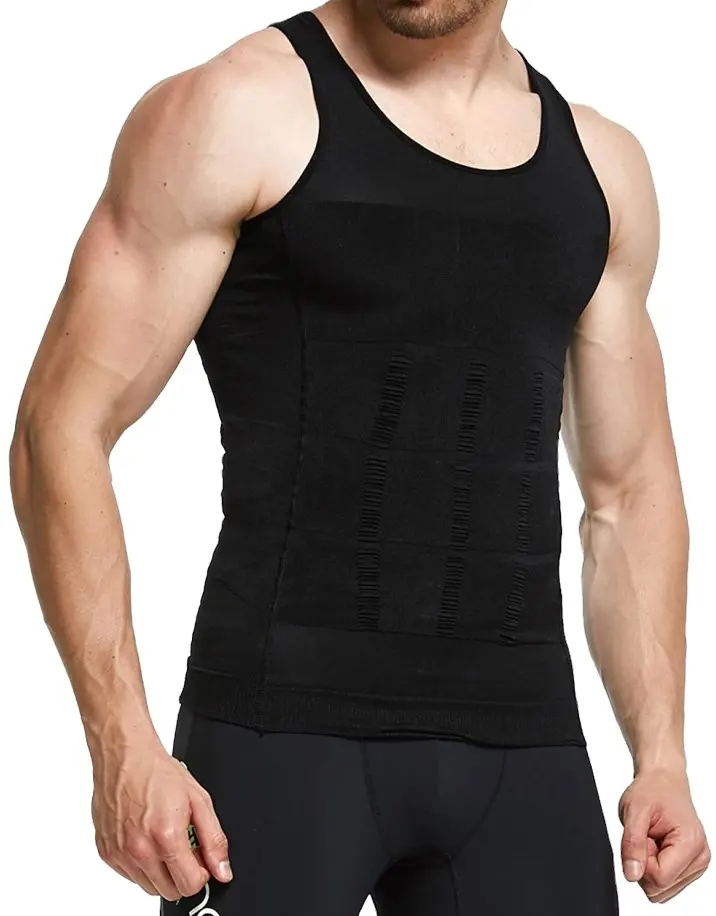 Camiseta interior de compresión adelgazante para hombre, chaleco deportivo transpirable para quemar grasa