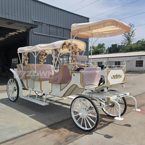 Voiture électrique de tourisme de haute qualité, fonctionnant sur batterie, style calèche sans chevaux vintage, pour les services de visites dans les parcs et les zones panoramiques. - Product Image 1