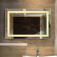 Miroir de salle de bain rectangulaire sans cadre moderne de haute qualité, électronique, anti-buée, intelligent, à LED, mural, pour mariage